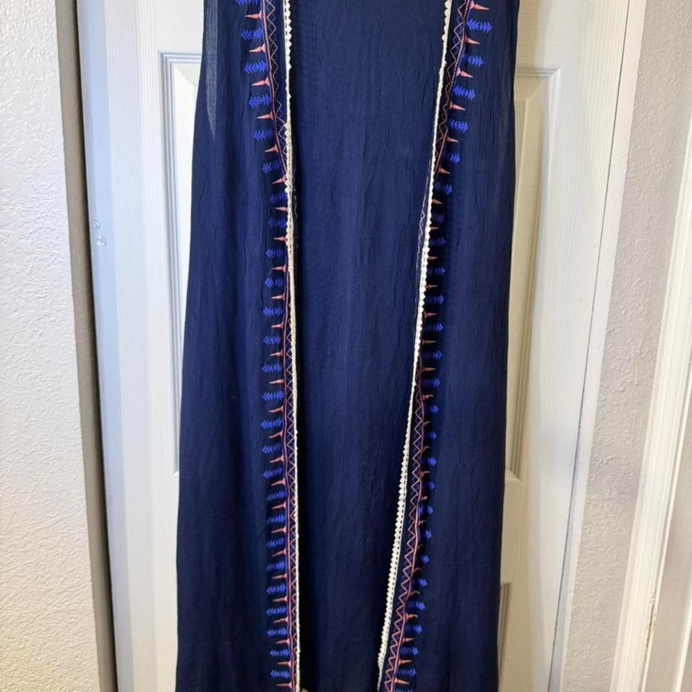 Navy Boho Duster Vest